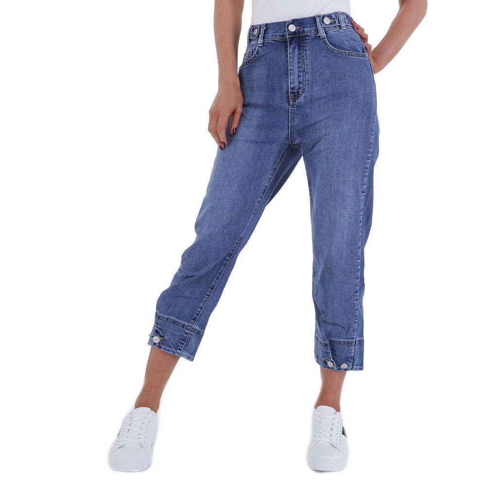 Freizeit Blau Fit Ital-Design Relaxed in Jeans Relax-fit-Jeans Stretch Damen
