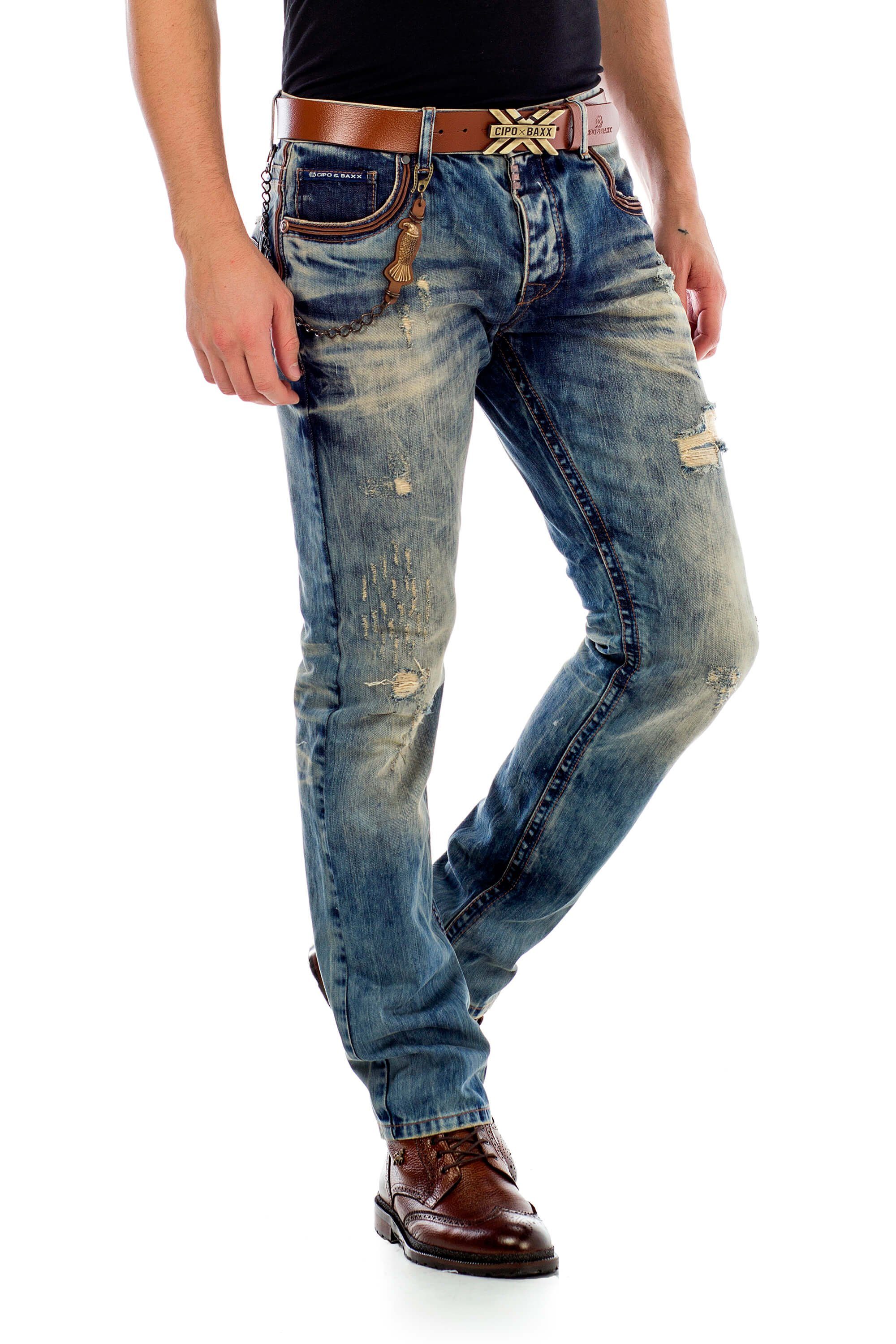 Neueste Produkte aus dem Ausland Cipo & Fit Used-Look Jeans in in Baxx Straight Bequeme coolem
