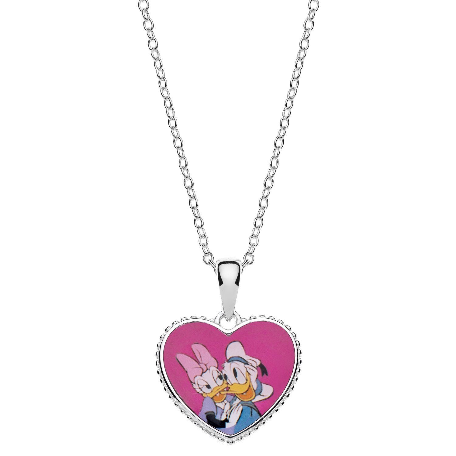 Damen Schmuck DISNEY Jewelry Kette mit Anhänger Kinderkette mit Anhänger Daisy & Donald Duck 925 Silber