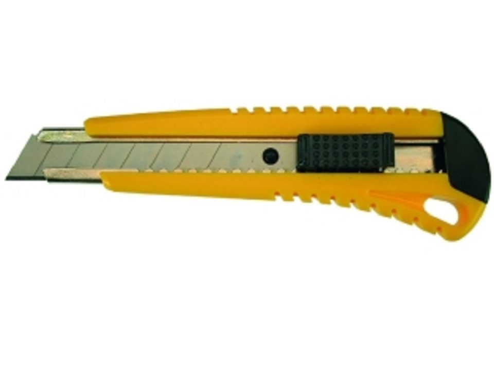 HaWe Cuttermesser HaWe Cuttermesser Kunststoff mit Metallführung, 20.000, Klinge: 1,80 cm, (1-tlg), mit verstellbarer Klinge und automatischem Stop