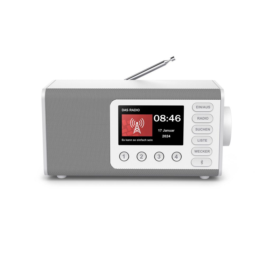 Hama Digitalradio mit DAB+ FM Bluetooth und Wecker Digitalradio (DAB) (Digitalradio (DAB), 5 W, 4,3 Zoll TFT Display, große Tasten, Direktwahltasten)