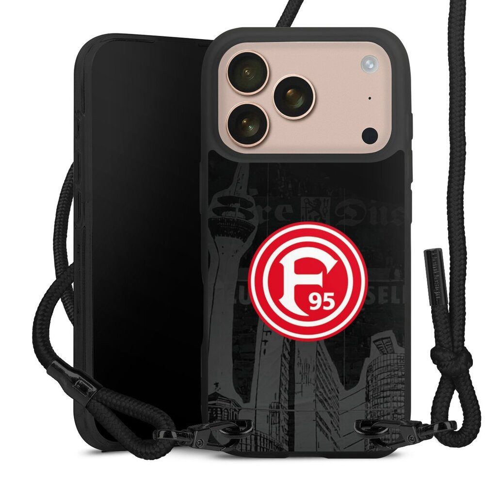 DeinDesign Handyhülle Fortuna Düsseldorf Offizielles Lizenzprodukt Logo Fortuna Logo City, Apple iPhone 17 Pro Premium Handykette Hülle mit Band Cover mit Kette