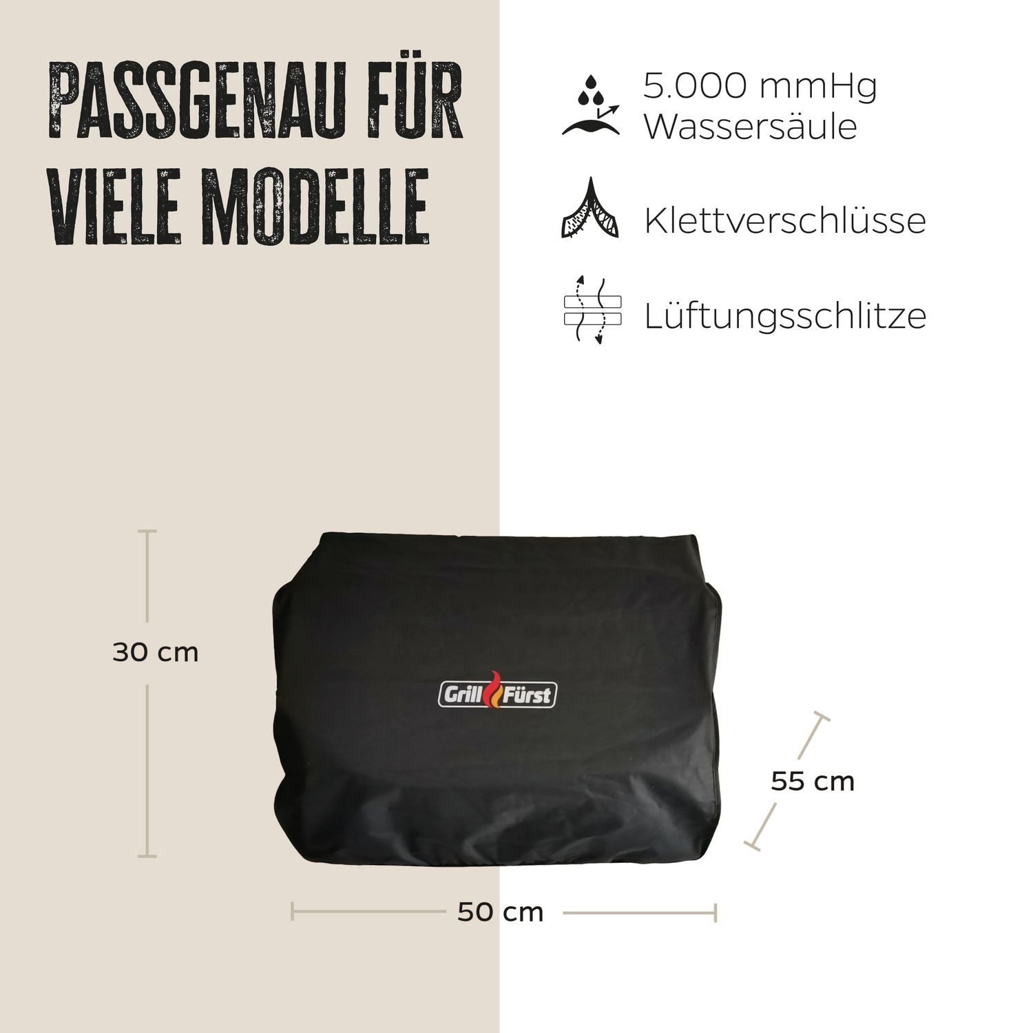 Grillfürst Grillabdeckhaube Grillfürst Abdeckhaube für Grillfürst G201 Campinggrill