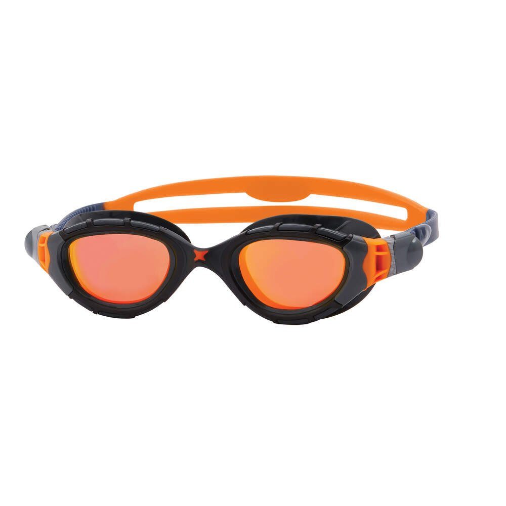 Zoggs Schwimmbrille Predator Flex Titanium grau schwarz/orange