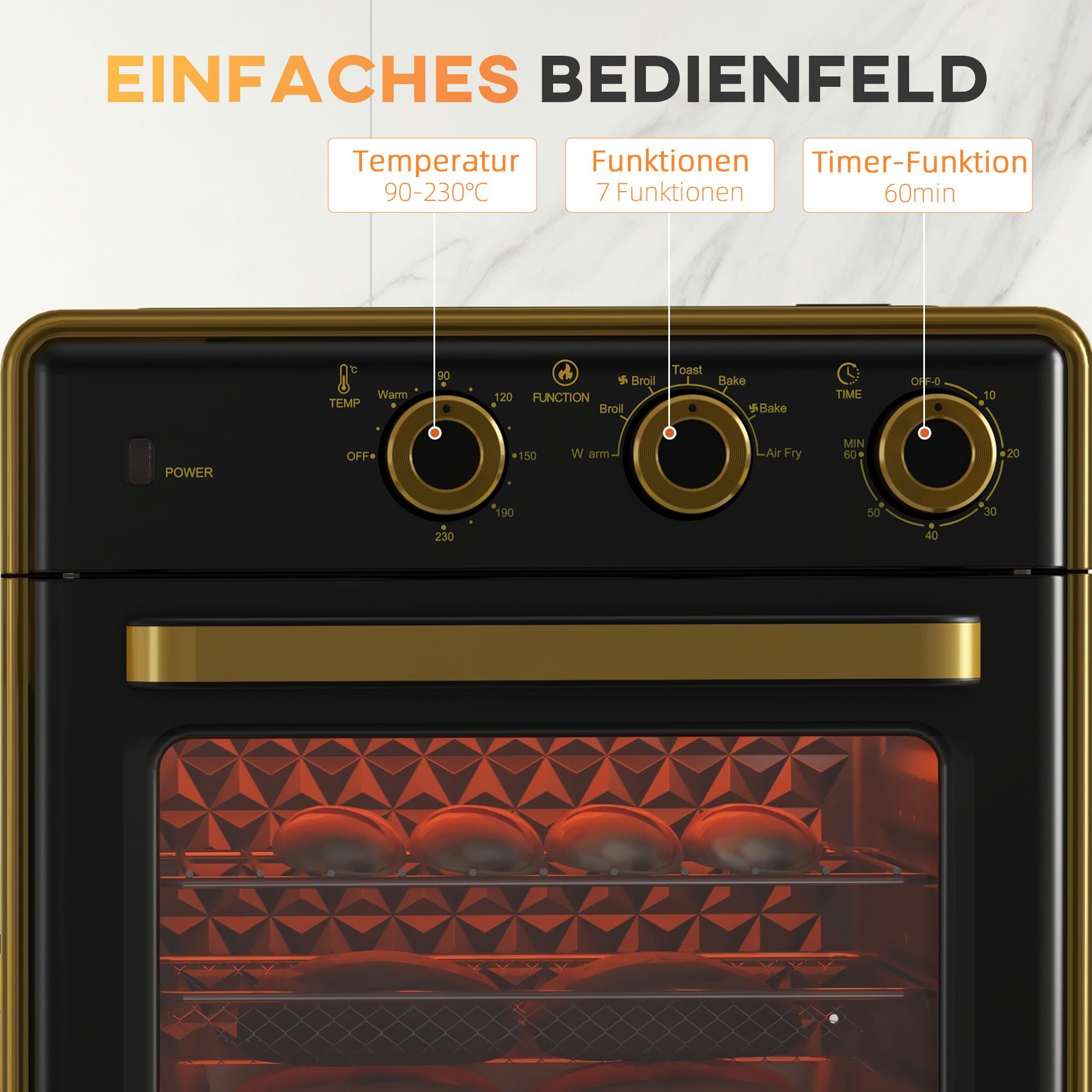 Steinborg Mini Backofen 13 Liter Timer Krümelblech