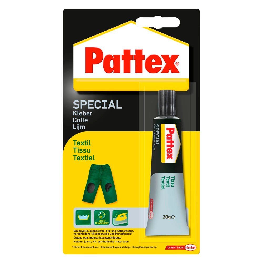 Pattex Handgelenkstütze Pattex Spezialkleber Textil, für gewebte Stoffe, Tube, 20g