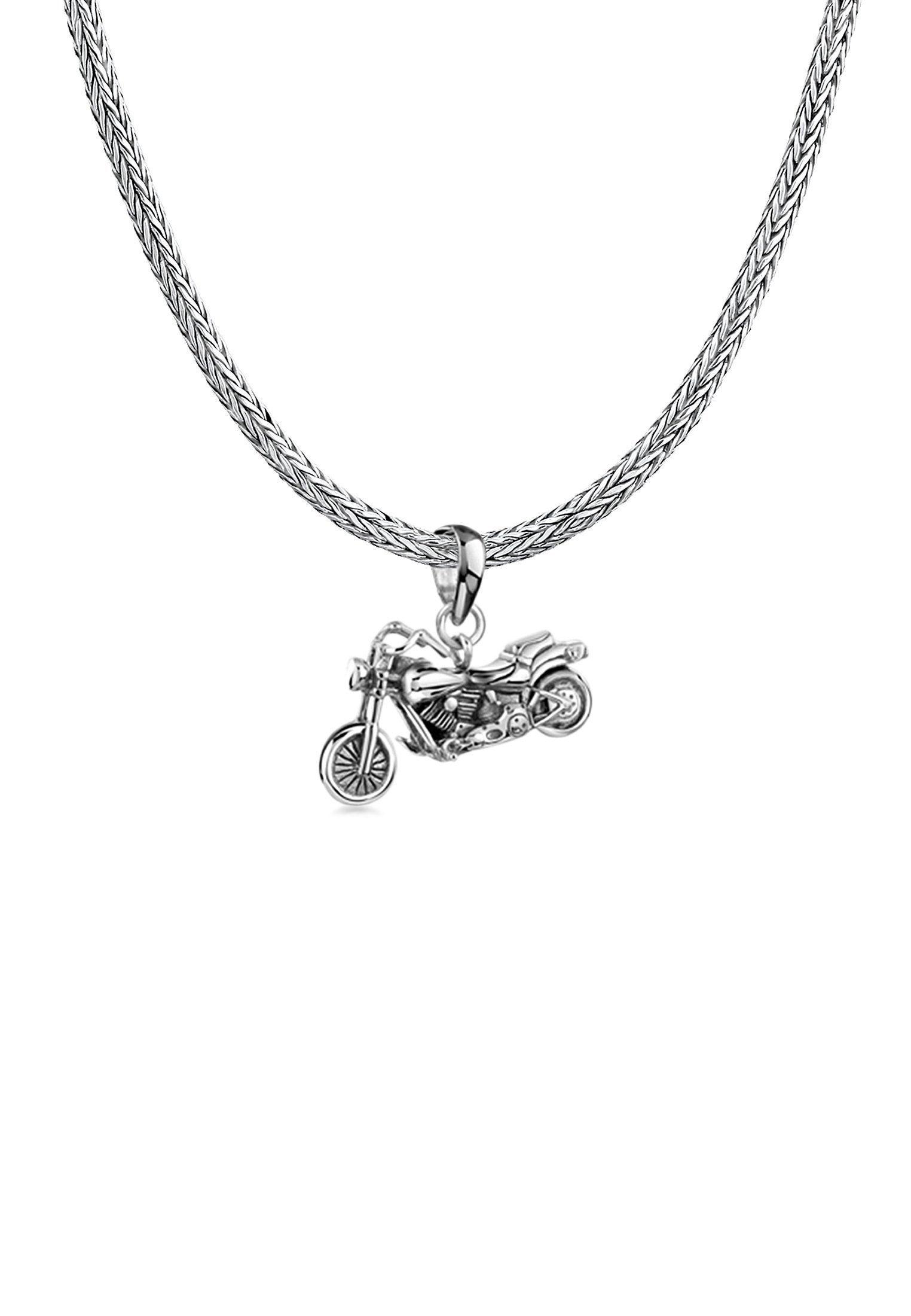 Kuzzoi Kette mit Anhänger Herren Schlangenkette Motorrad Bike 925 Silber | Silberketten