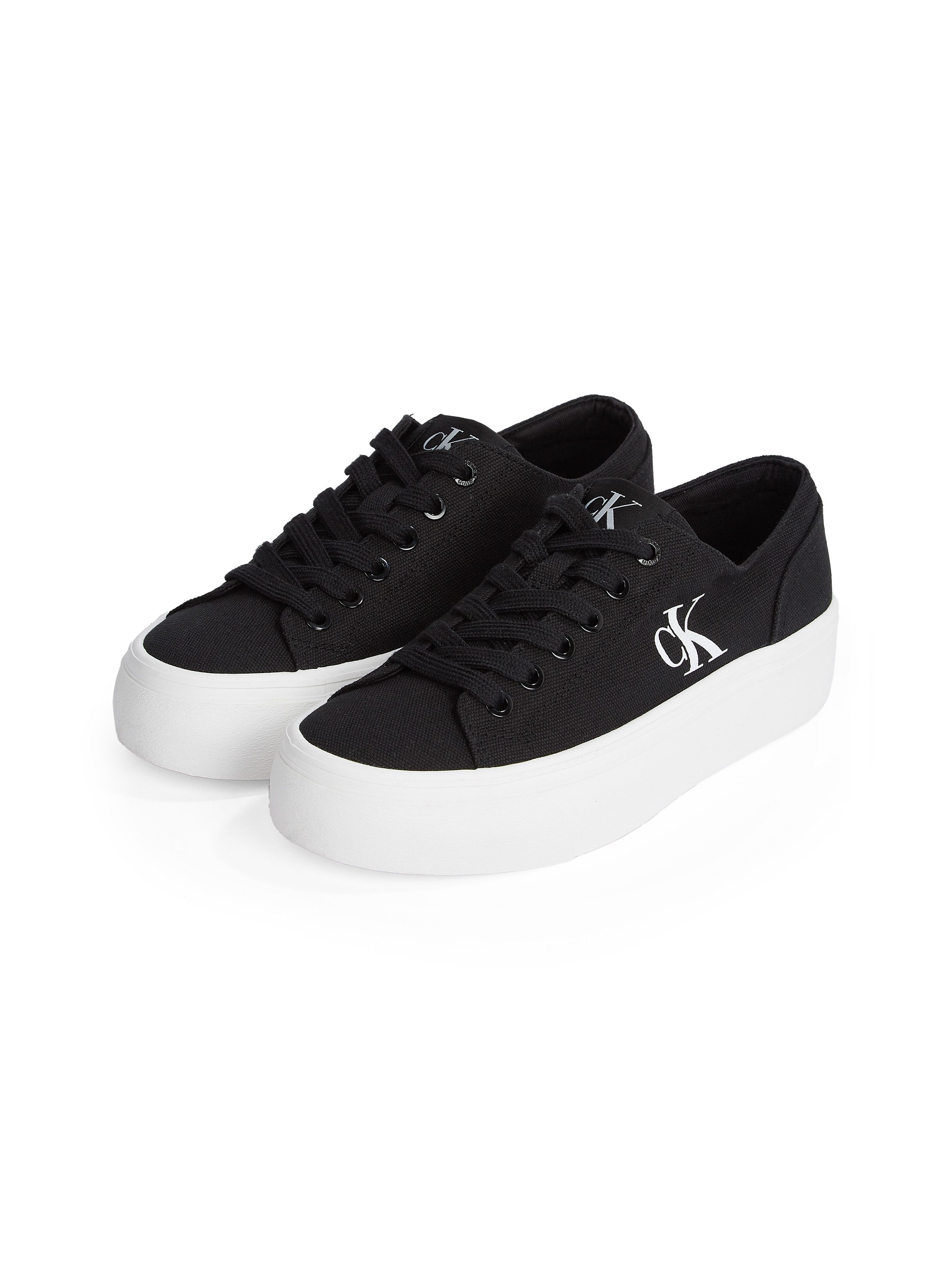 Calvin Klein Jeans VULC FLATFORM LOW CV MG Plateausneaker, Schnürschuh, Freizeitschuh, Halbschuh mit seitlichem Logo