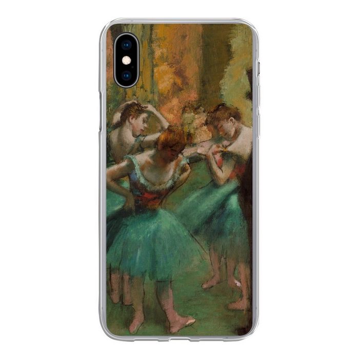 MuchoWow Handyhülle Tänzerinnen Rosa und Grün - Gemälde von Edgar Degas Handyhülle Apple iPhone Xs Max Smartphone-Bumper Print Handy