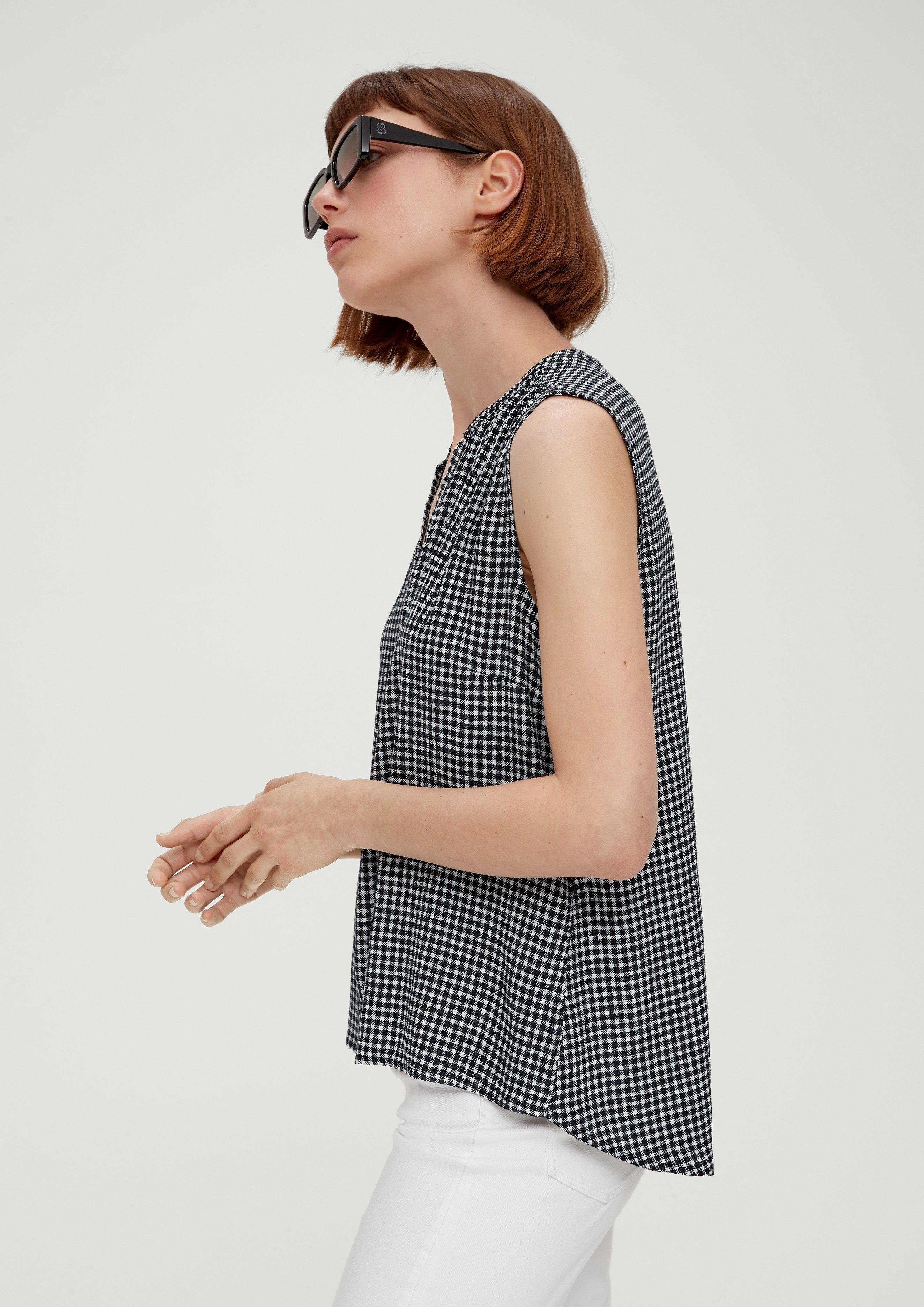 s.Oliver Blusentop Viskosebluse mit Crêpestruktur Raffung günstig online kaufen