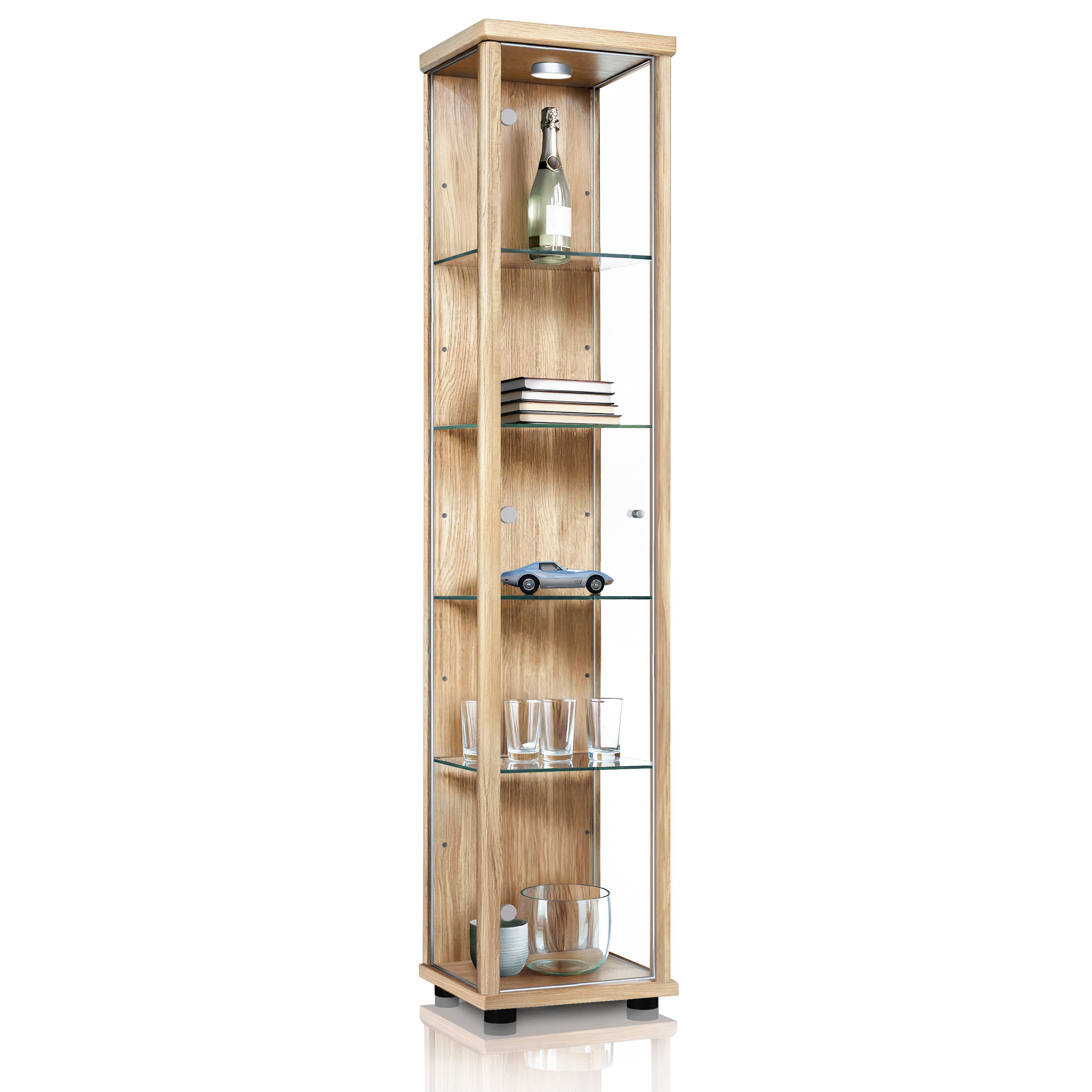 K-Möbel Glasvitrine C1014 (Glasvitrine (176x37x33 cm) günstig online kaufen