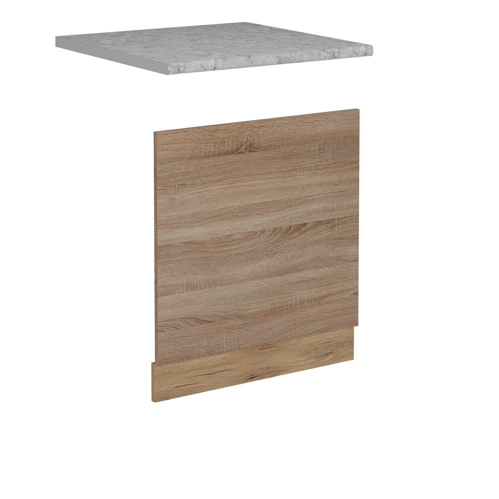 Vicco Frontblende R-Line, Sonoma/Goldkraft Eiche, 60 cm, AP Marmor (1 St)