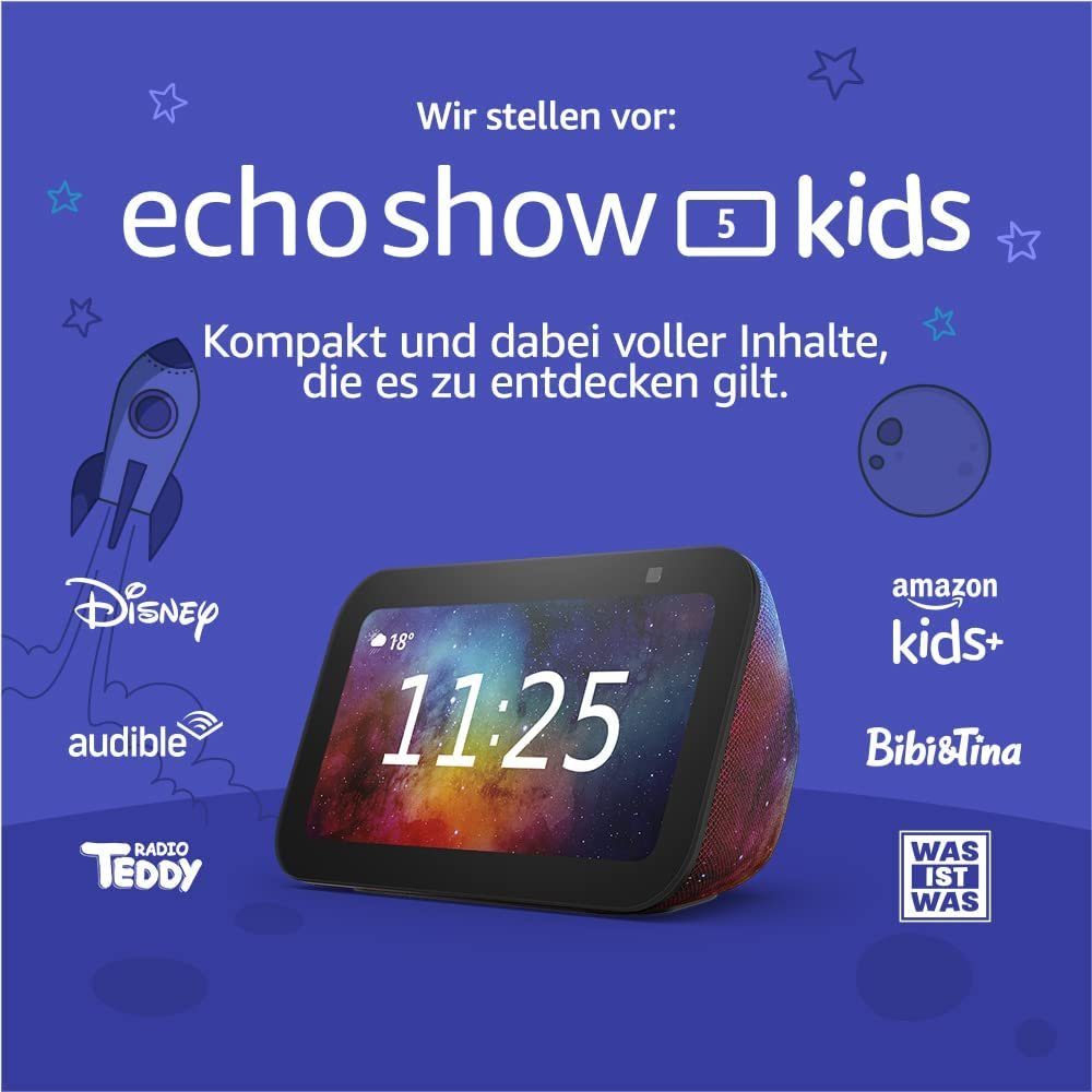 Echo Show 5 (3. Gen) Kids, Für Kinder entwickelt, mit Kindersicherung Smart  Speaker