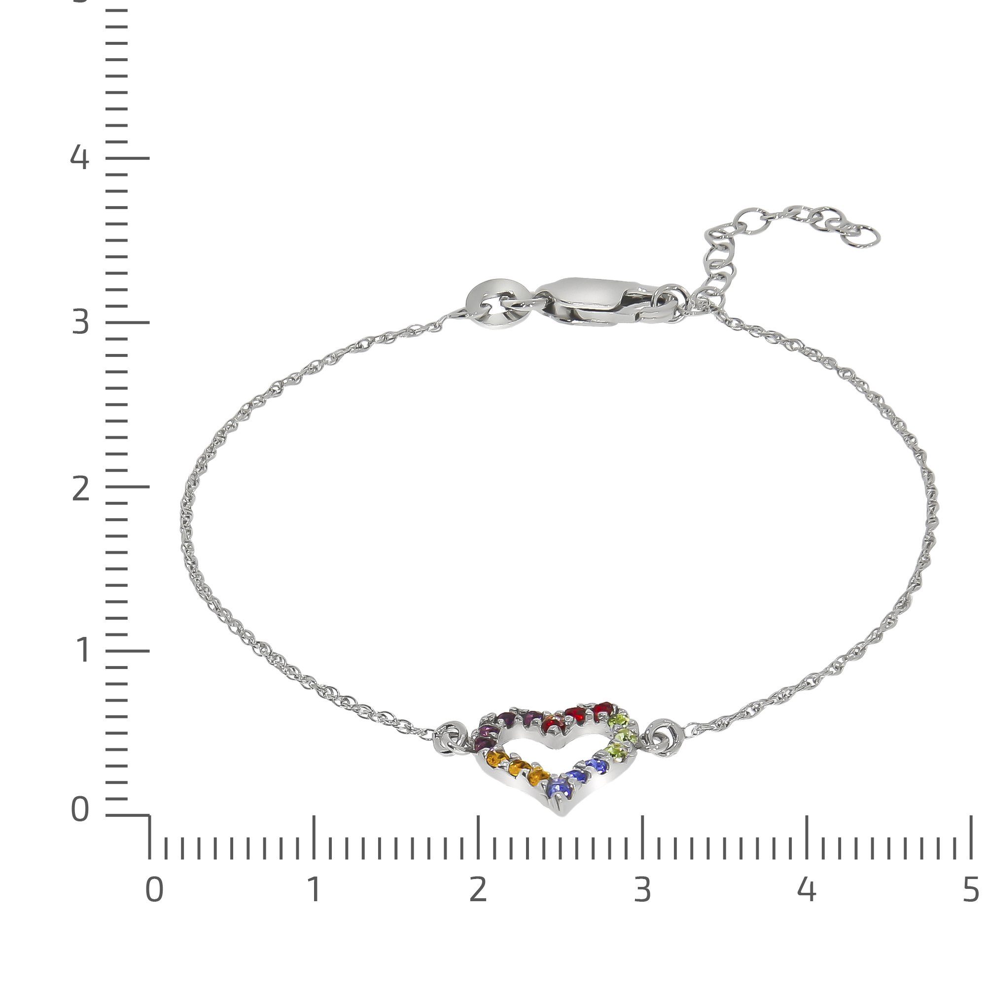 Herz Kristalle 925/- Armband Sterling Zeeme Silber Zirkonia
