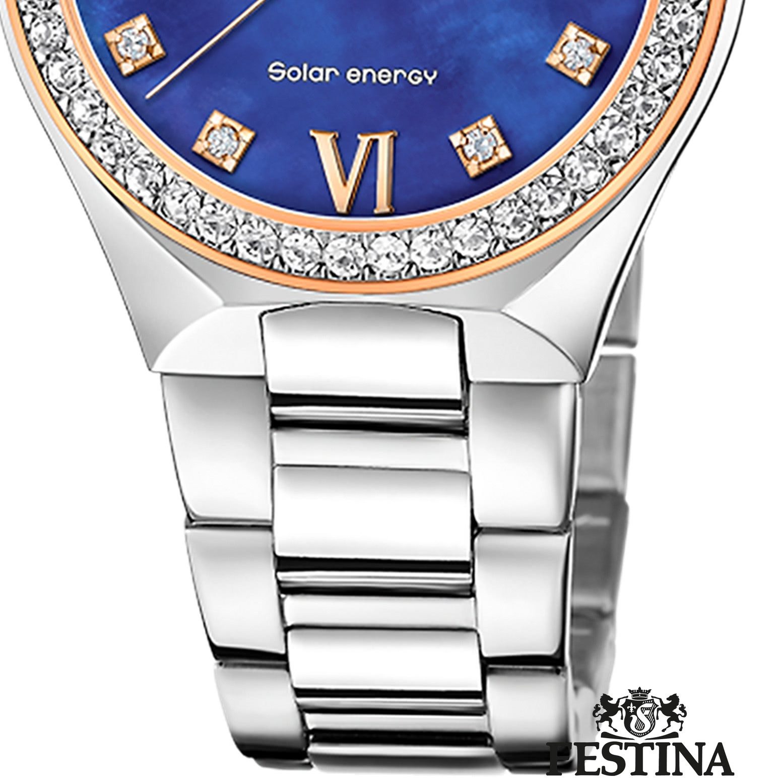Festina Solaruhr Festina Damenuhr Edelstahl silber, (Solaruhr), Damen Solaruhr rund, Edelstahlarmband silber, Luxus