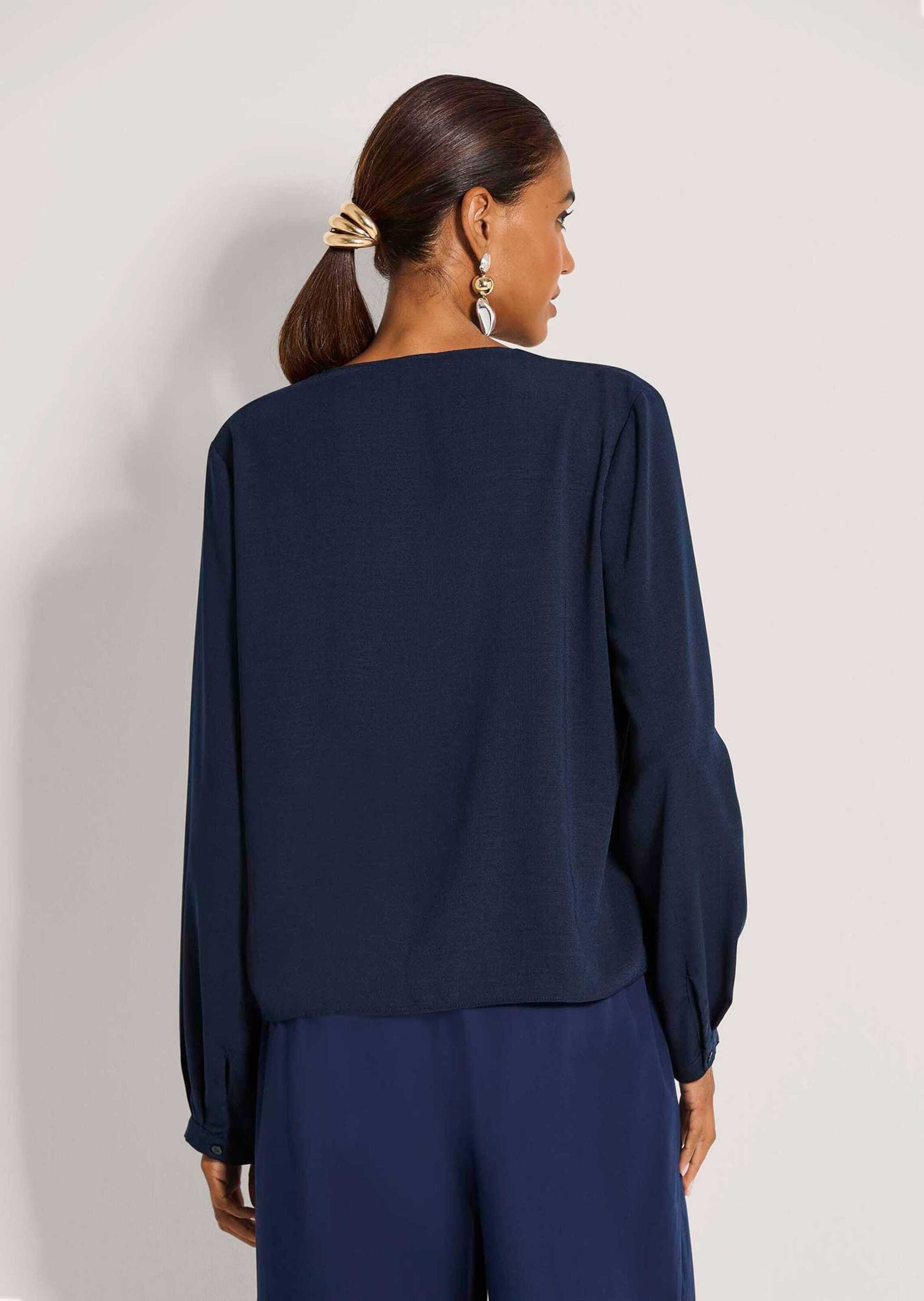 MADELEINE Hemdbluse Volantbluse mit Rüschendetails Blusenshirt mit Hemdkragen, Knopfleiste und Langarm