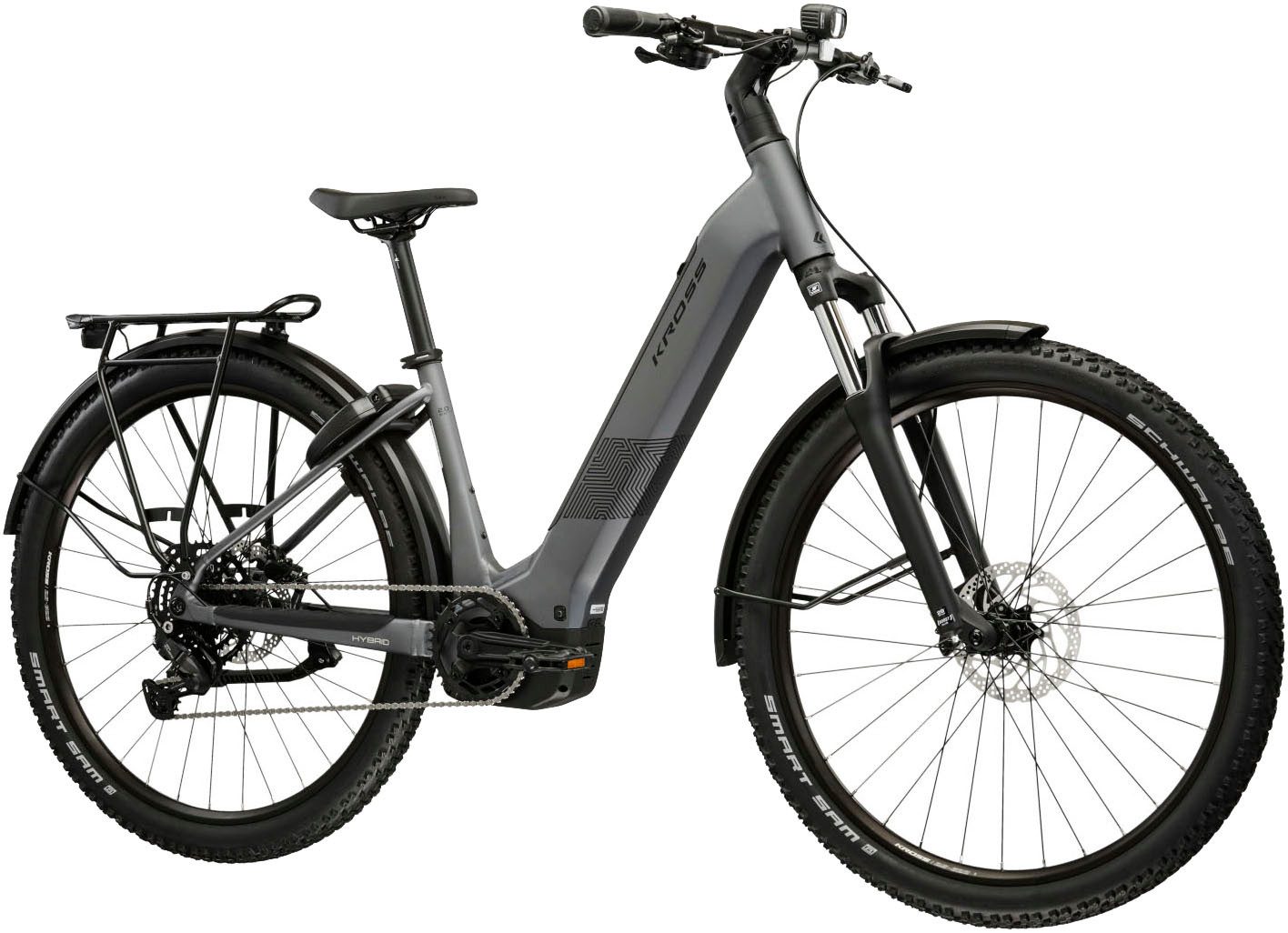 Kross E-Bike ATB Influx Hybrid SUV 2.0 16,7Ah / BOSCH 600 Wh 29" grau 9 Gänge 2026, 9 Gang Shimano CUES U4000 Schaltwerk, Kettenschaltung, Mittelmotor, 600 Wh, BOSCH PERFORMANCE LINE PX 36 V/250 W, Mittelmotor