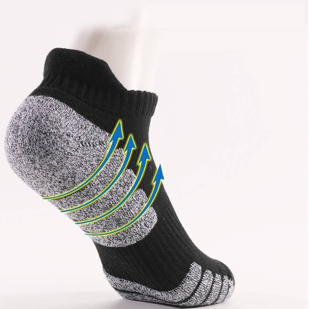 Blusmart Sportsocken 6 paare Premium unisex Kurzsocken (Sneakersocken Baumwolle, 6-Paar, Rutschfest, anti-Schweiß Technik) Sportliche, hochelastische Socken zum Radfahren und Laufen