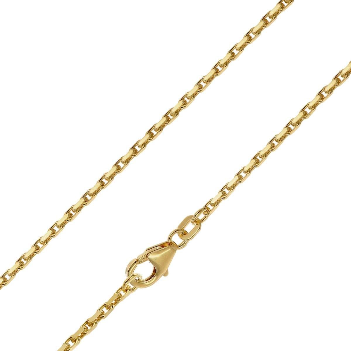 trendor Collier 21012, 925 Silber Vergoldet Diamantierte Ankerkette 1,75 mm