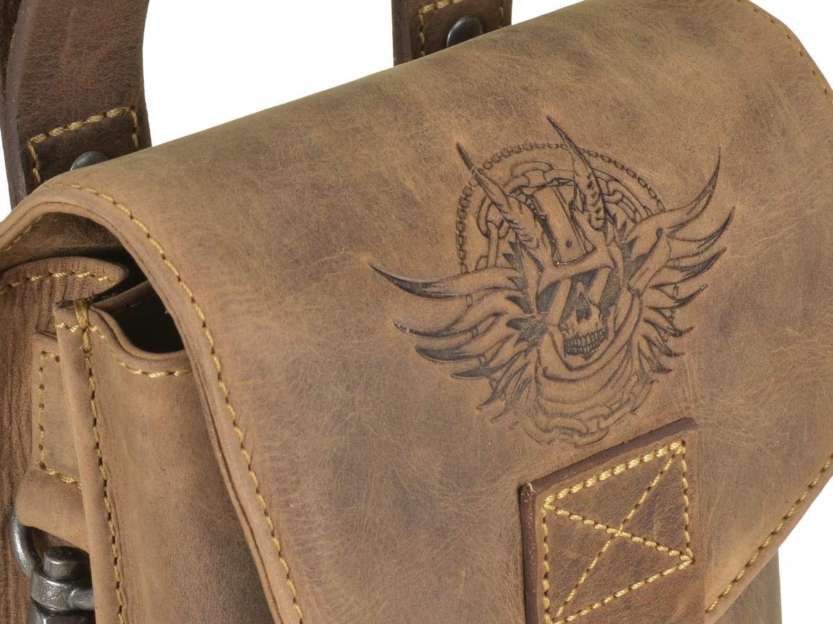 Greenburry Gürteltasche Vintage Biker, große Bikertasche 15x19cm, für Motorradfahrer Biker, lange Schlaufen