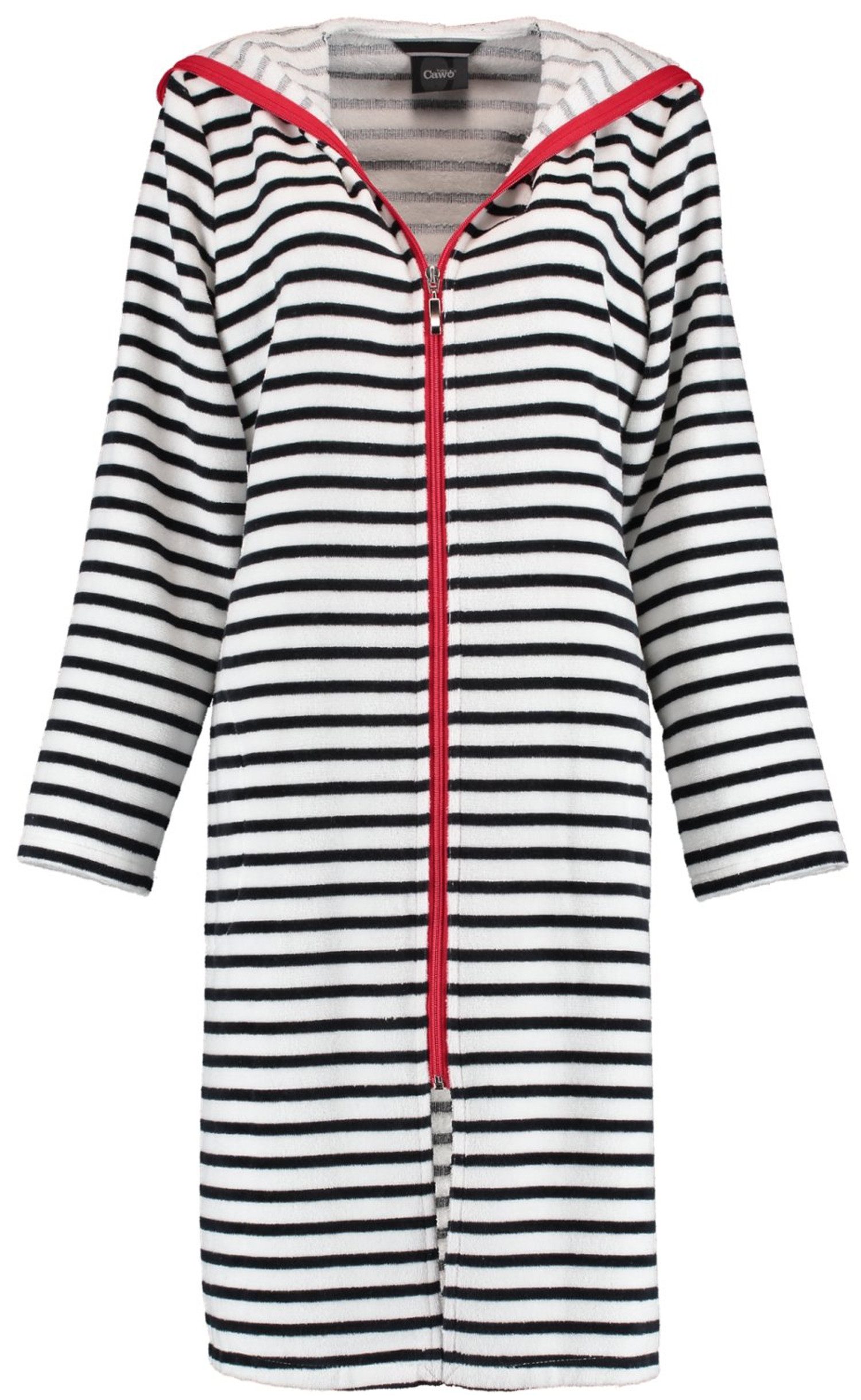 Cawö Damenbademantel 1244, Kurzform, Baumwolle, Kapuze, Reißverschluss, Kap günstig online kaufen