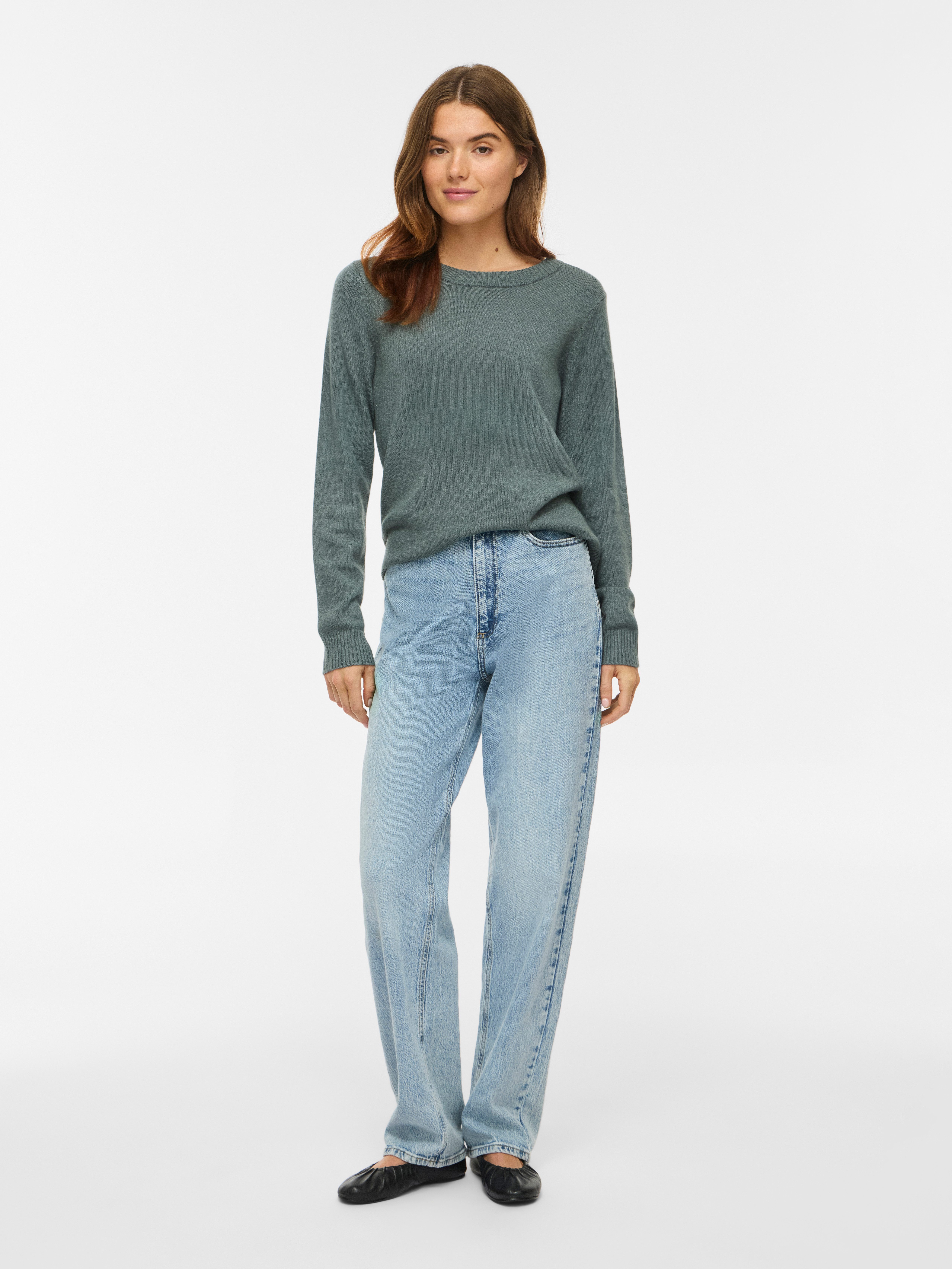 Vila Rundhalspullover VIRIL O-NECK L/S KNIT TOP - NOOS Viskosemischung, regular fit – Bild 5 von 5