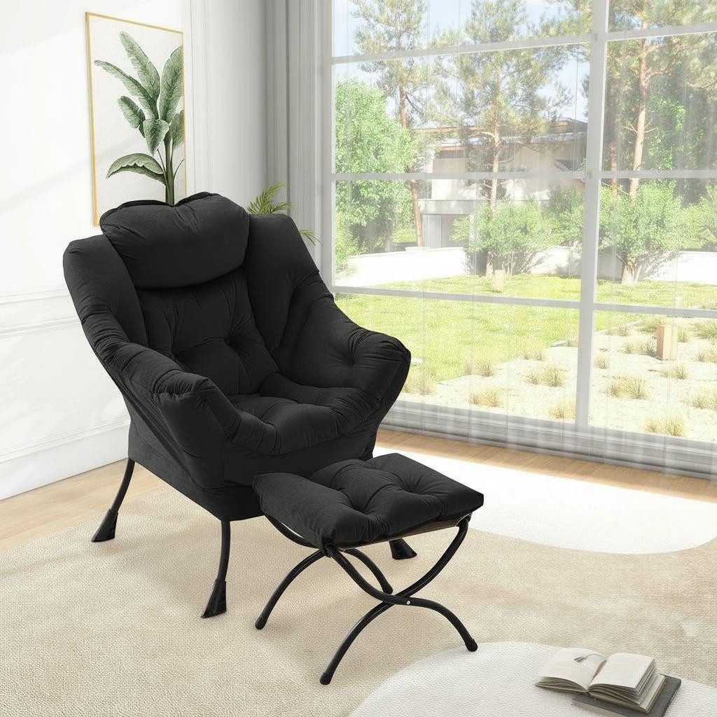 GarveeMore Ohrensessel Relaxsessel mit Hocker Ohrensessel Polstersessel Fau günstig online kaufen