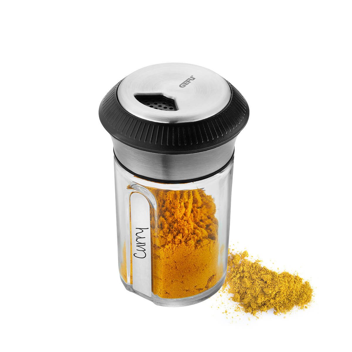 GEFU Gewürzmühle Gewürzstreuer X-PLOSION® Edelstahl Glas Camping Pf