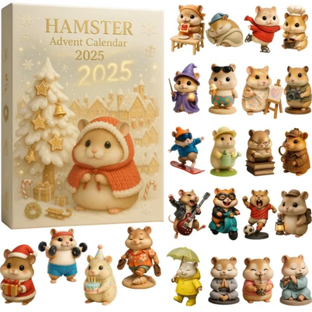 CLTYQ Adventskalender Hamster-Adventskalender 2025, 24 Tage 2D-Acryl Dekora günstig online kaufen