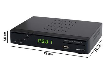 EasyOne 740 HD freenet TV DVB-T2 HD Receiver (2m HDMI Kabel, aktive DVB-T2 Antenne)