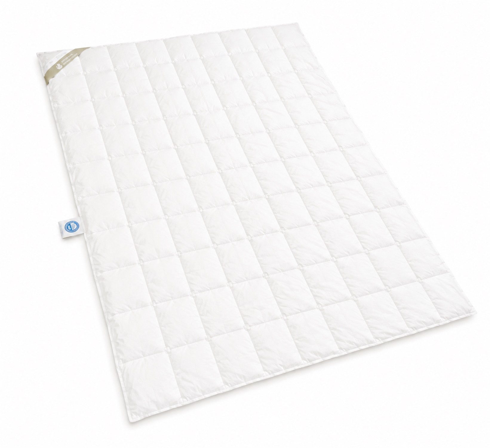 Betten Hofmann Daunenbettdecke Premium Sommer Daunendecke 240x220cm 16x14 100% Daunen superleicht, Füllung: 100% Daunen, Bezug: 100% Baumwolle, extra leicht, für den Sommer, hergestellt in Deutschland
