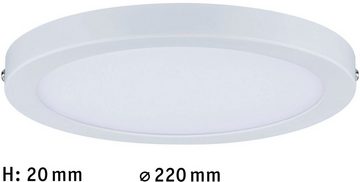 Paulmann LED Panel Atria rund 220mm 14W 4.000K Weiß matt, LED fest integriert, Neutralweiß, Atria rund 220mm 14W 4.000K Weiß matt