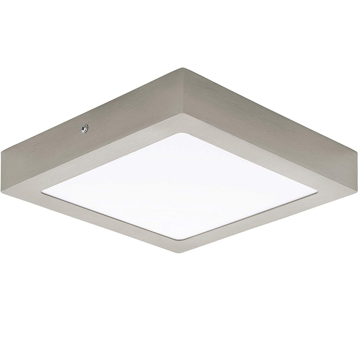 Outlet-Schnäppchen EGLO LED Deckenleuchte EGLO FUEVA 1700lm 16,5W Deckenleuchte 22,5x22,5x4 nickel-matt 300K IP2