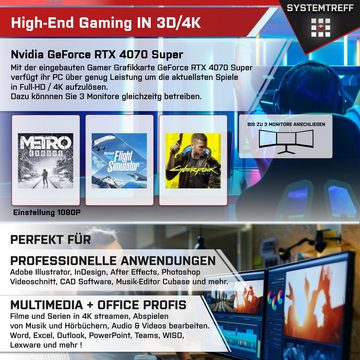SYSTEMTREFF Gaming-PC (Intel Core i5 14600KF, GeForce RTX 4070 Super, 32 GB RAM, 1000 GB SSD, Wasserkühlung, Windows 11, WLAN)