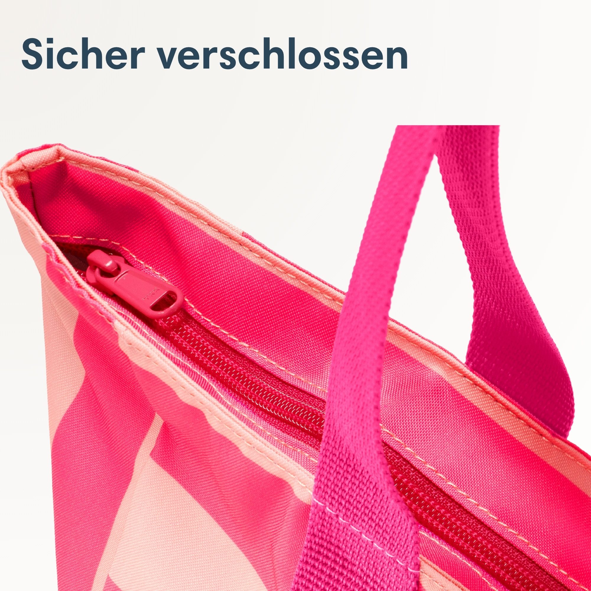 LARKSON Strandtasche Linn Strandtasche mit Reißverschluss (1-tlg), Große Beach Bag für Strand und Urlaub, Wasserabweisend