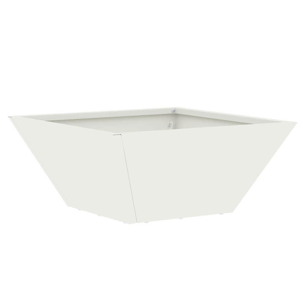 vidaXL Blumentopf Garten-Pflanzgefäß Weiß 35 x 35 x 15 cm Kaltgewalzter Stahl (1 St)
