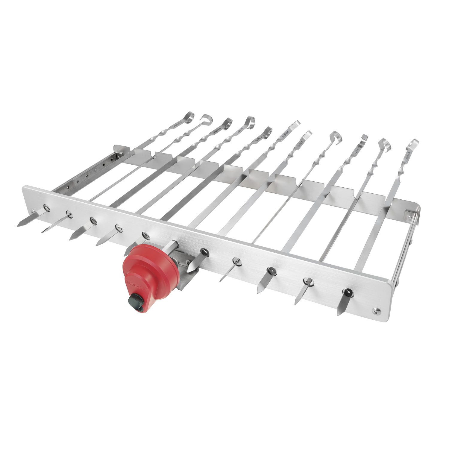 BEM Holzkohlegrill SMAK Rambo Mangal Grill Set, mit Zubehör, inkl. Powerbank + Motor + Spießen, Elektrisch Edelstahl Klappbar