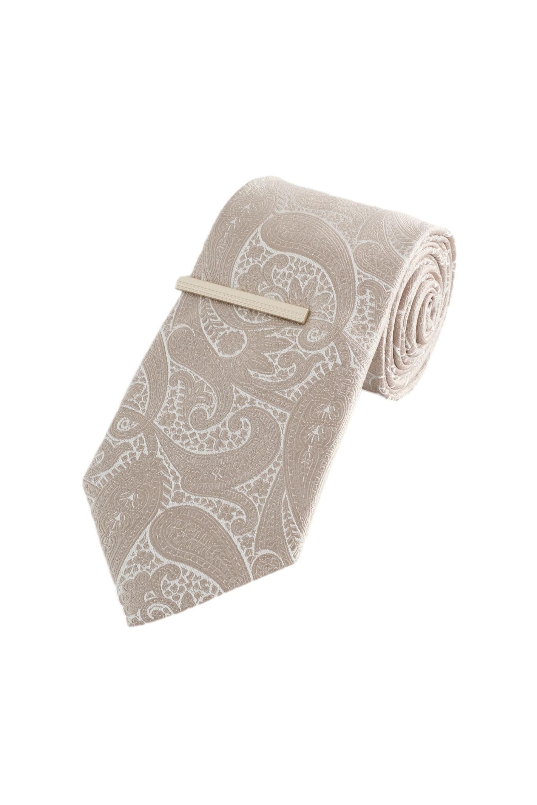 Next Krawatte Krawatte mit Paisleymuster und Krawattennadel (2-St) günstig online kaufen