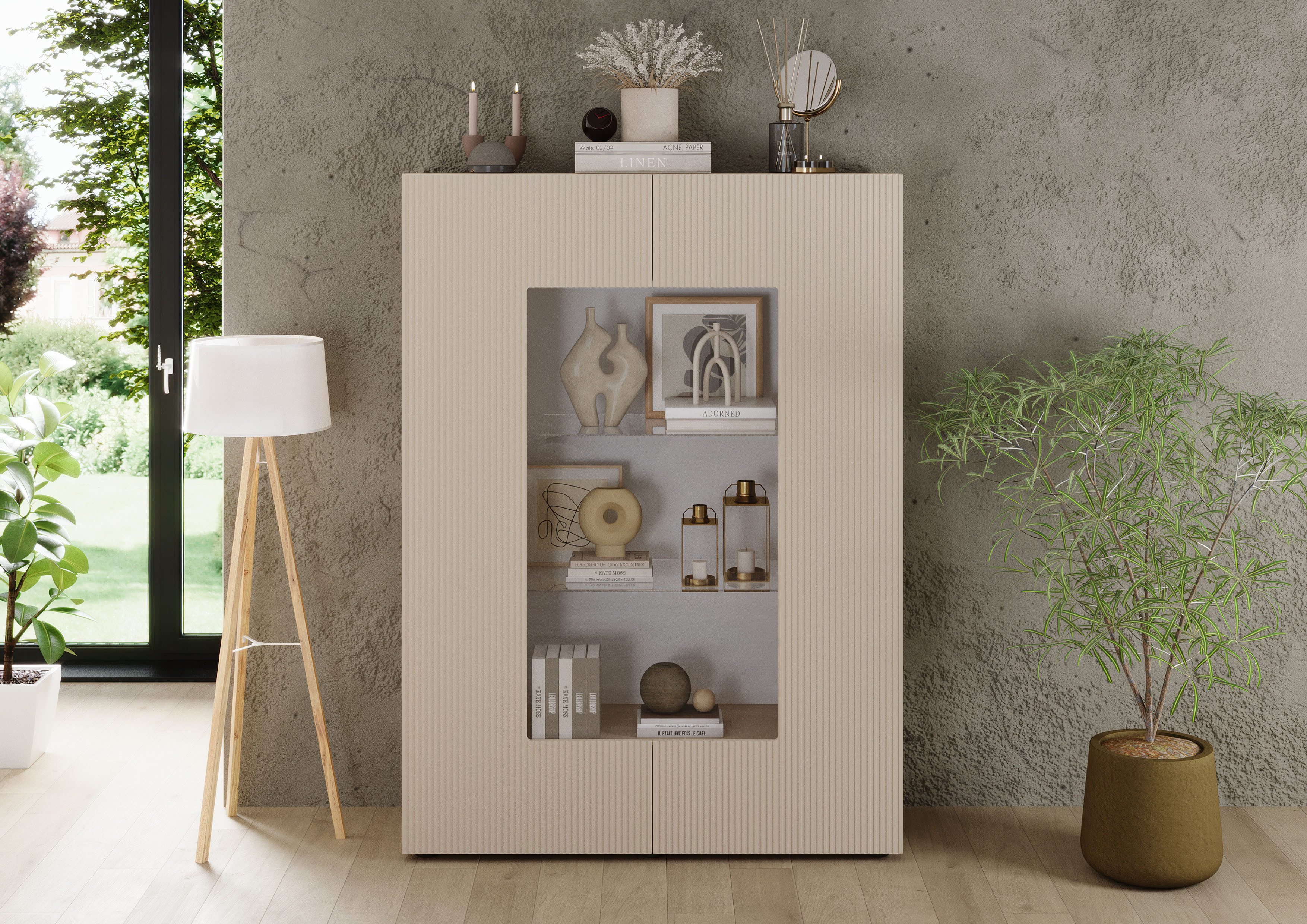 INOSIGN Vitrine RIO, Höhe 166 cm, Hochschrank mit 2 Türen, Anrichte, Standv günstig online kaufen