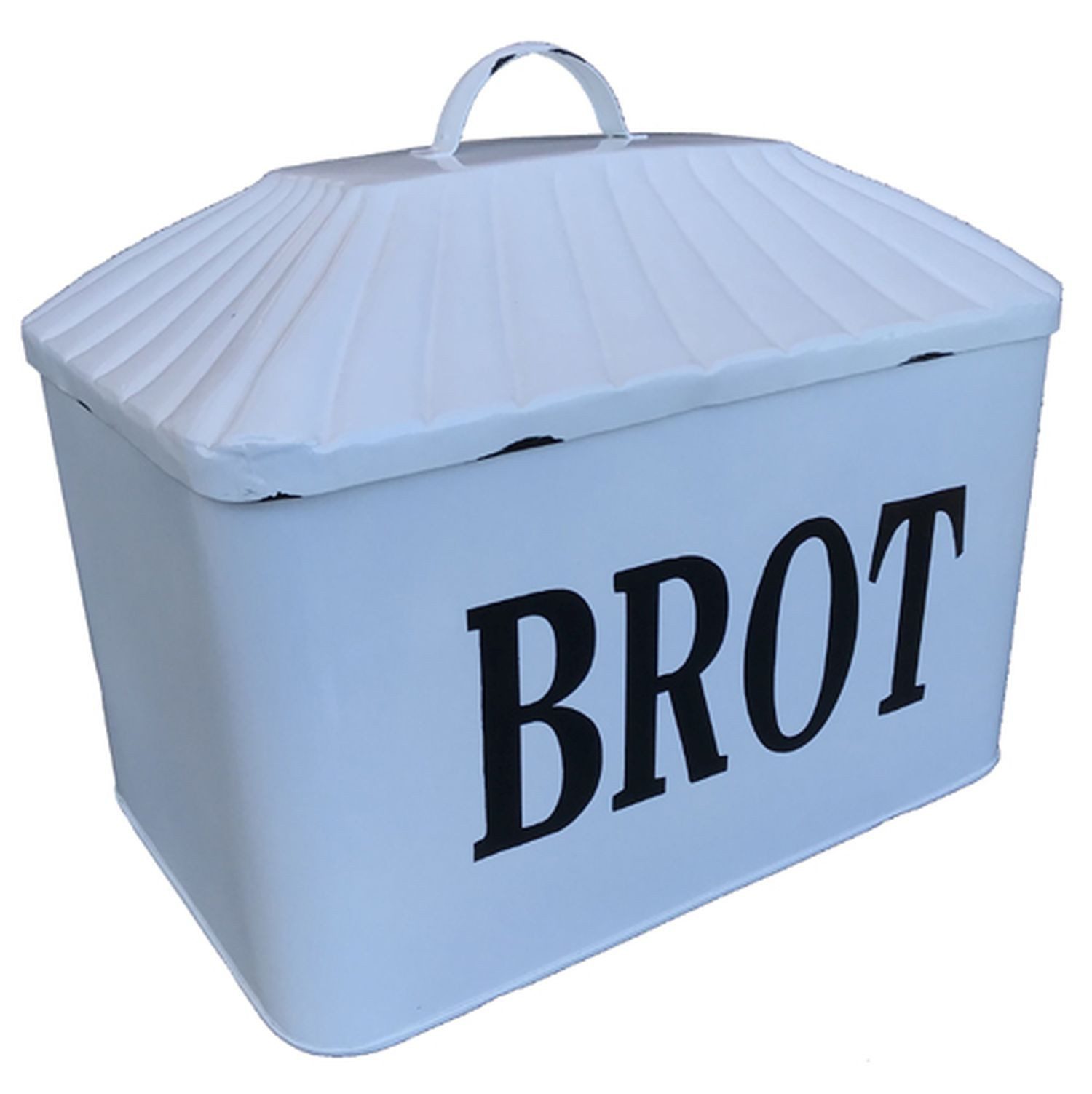 Brotkasten Brotkasten Metall weiß Vorratsdose Brotbox Vintage