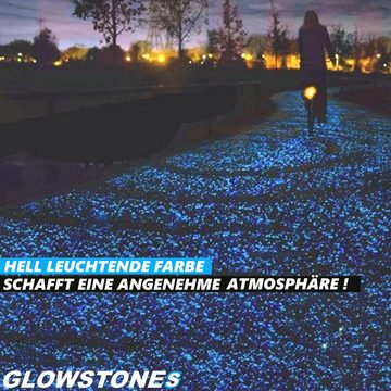 MAVURA Dekosteine GLOWSTONES Magische Leuchtsteine Leuchtkiesel Fluoreszierende Steine, Garten Aquarium Kieselsteine leuchtend Glow in the Dark [100 Stück]