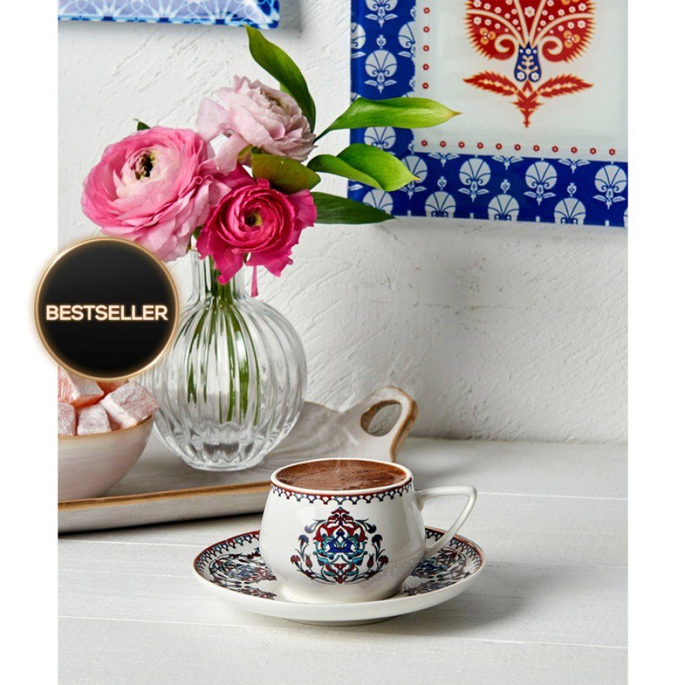 Karaca Kaffeeservice Karaca Nakkash Espressotassen-Set 12-teilig für 6 Personen