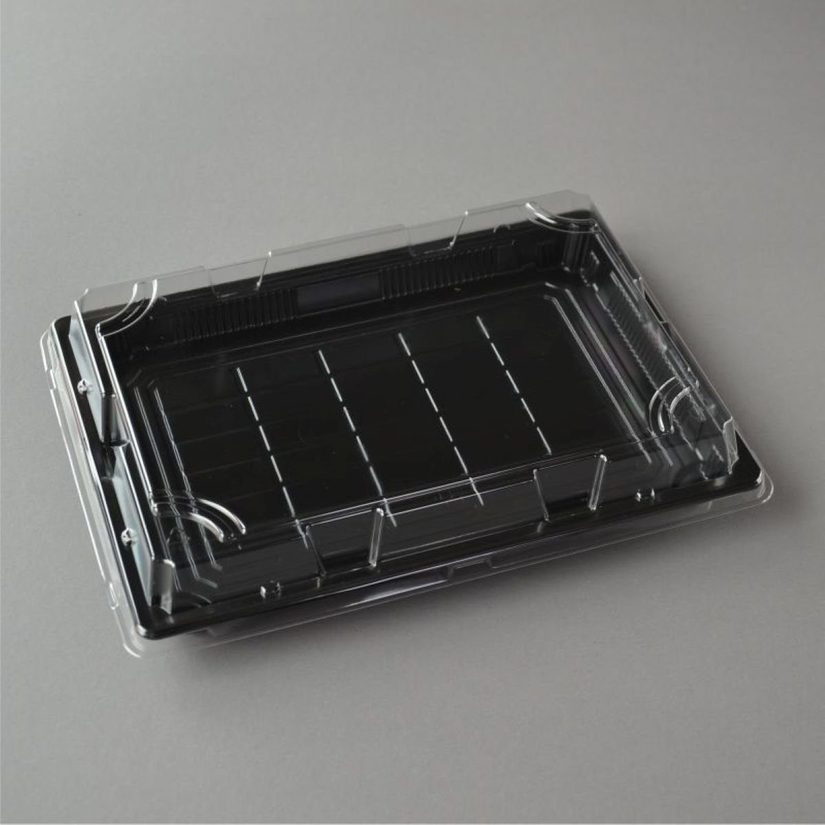 mit OP Sushi Schalen Verpackung Einwegschale Boden, 3.0 mit Sushi (263×190×30 300 Sushi mm), wellenförmigen Box Stück Deckel Tray