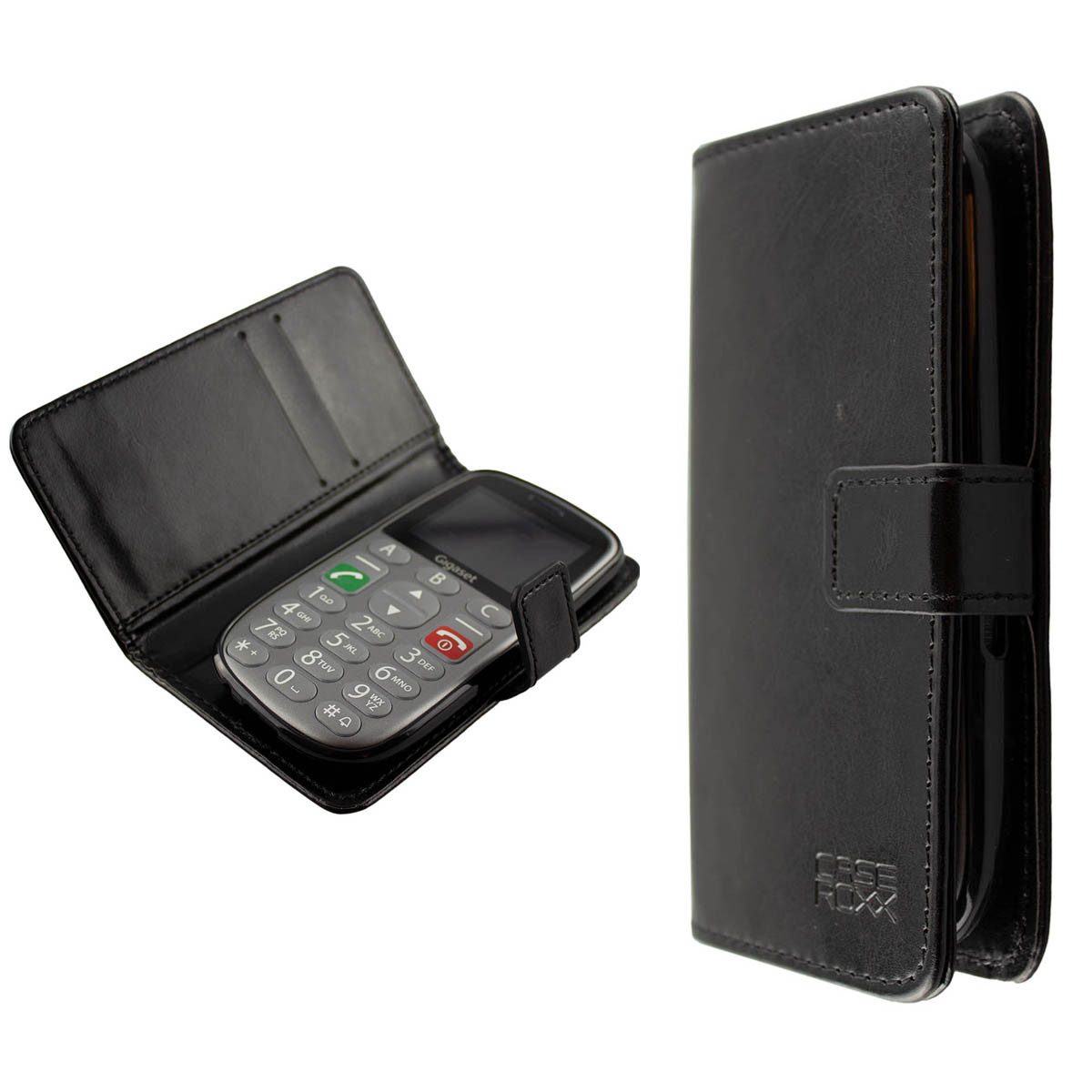 caseroxx Handytasche caseroxx Handytasche Bookstyle-Case für Gigaset GL390, (Einzelartikel, 1-tlg., Bookstyle-Case), mit Kreditkartenfächern