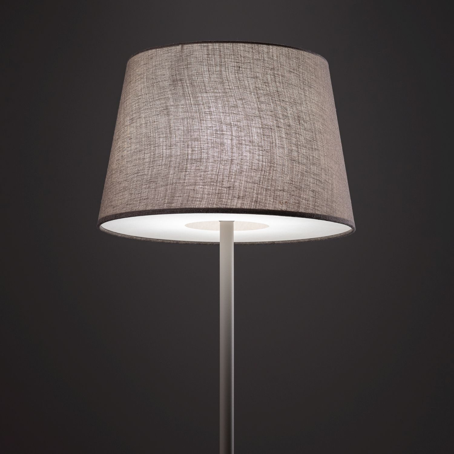 Licht-Erlebnisse Stehlampe LARANOL, ohne Leuchtmittel, Metall Stoff E27 163 cm hoch Beige Seidengrau rund Modern