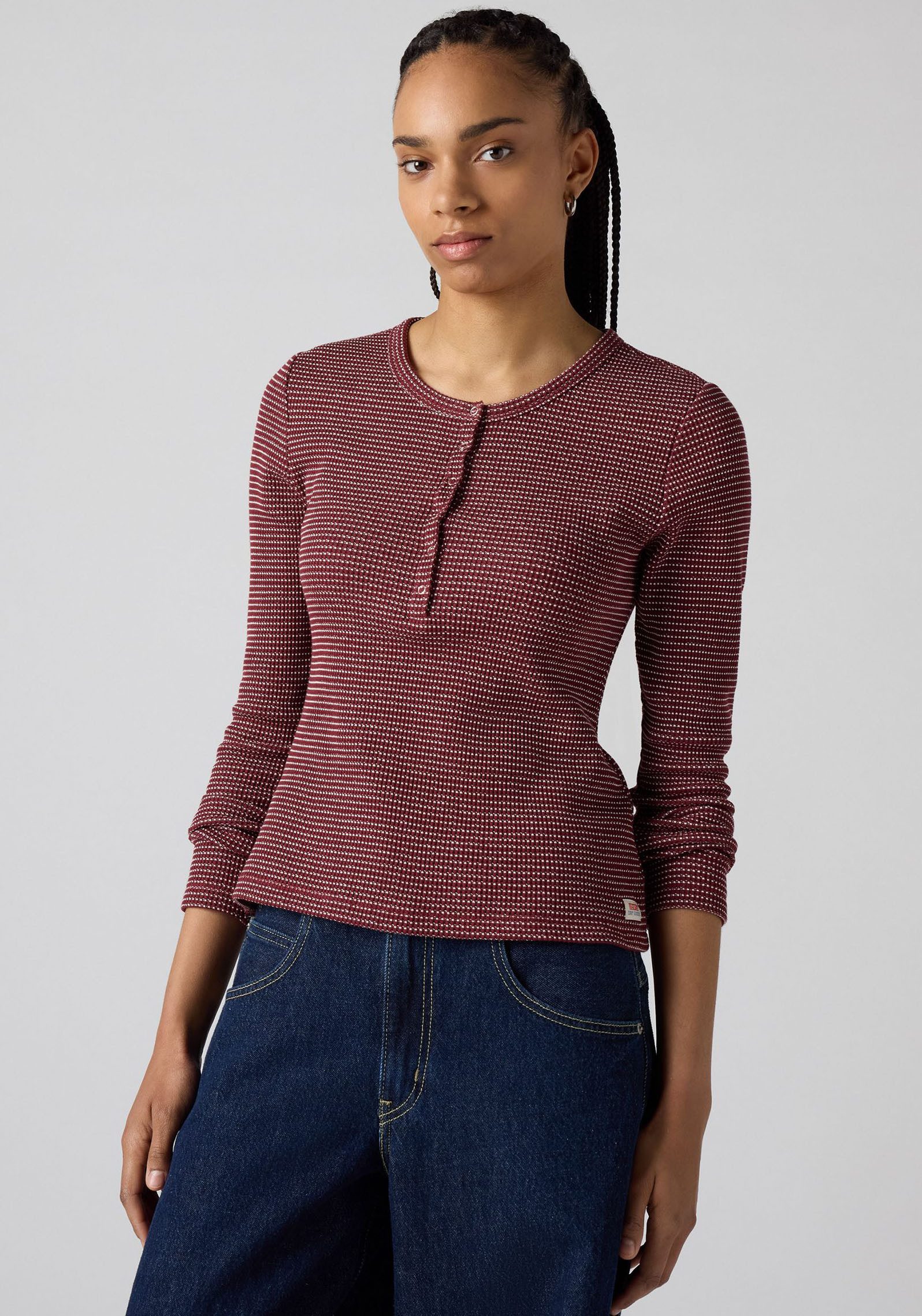 Levi's® Langarmshirt DRY GOODS HENLEY Mit Waffelstruktur- Muster günstig online kaufen