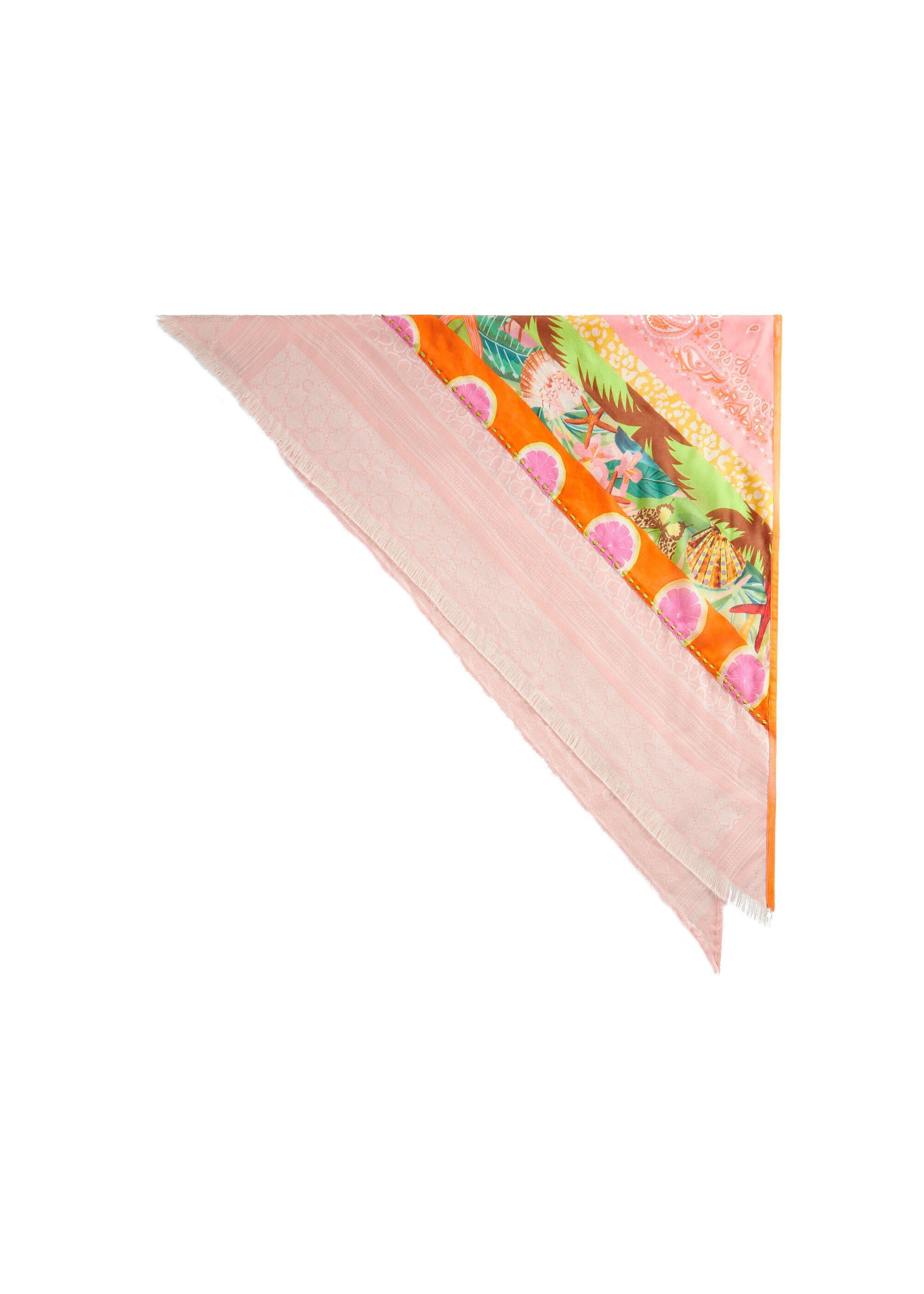 Codello Halstuch Dreieckstuch mit gepatchtem Animal-Print Cotton Organic aus