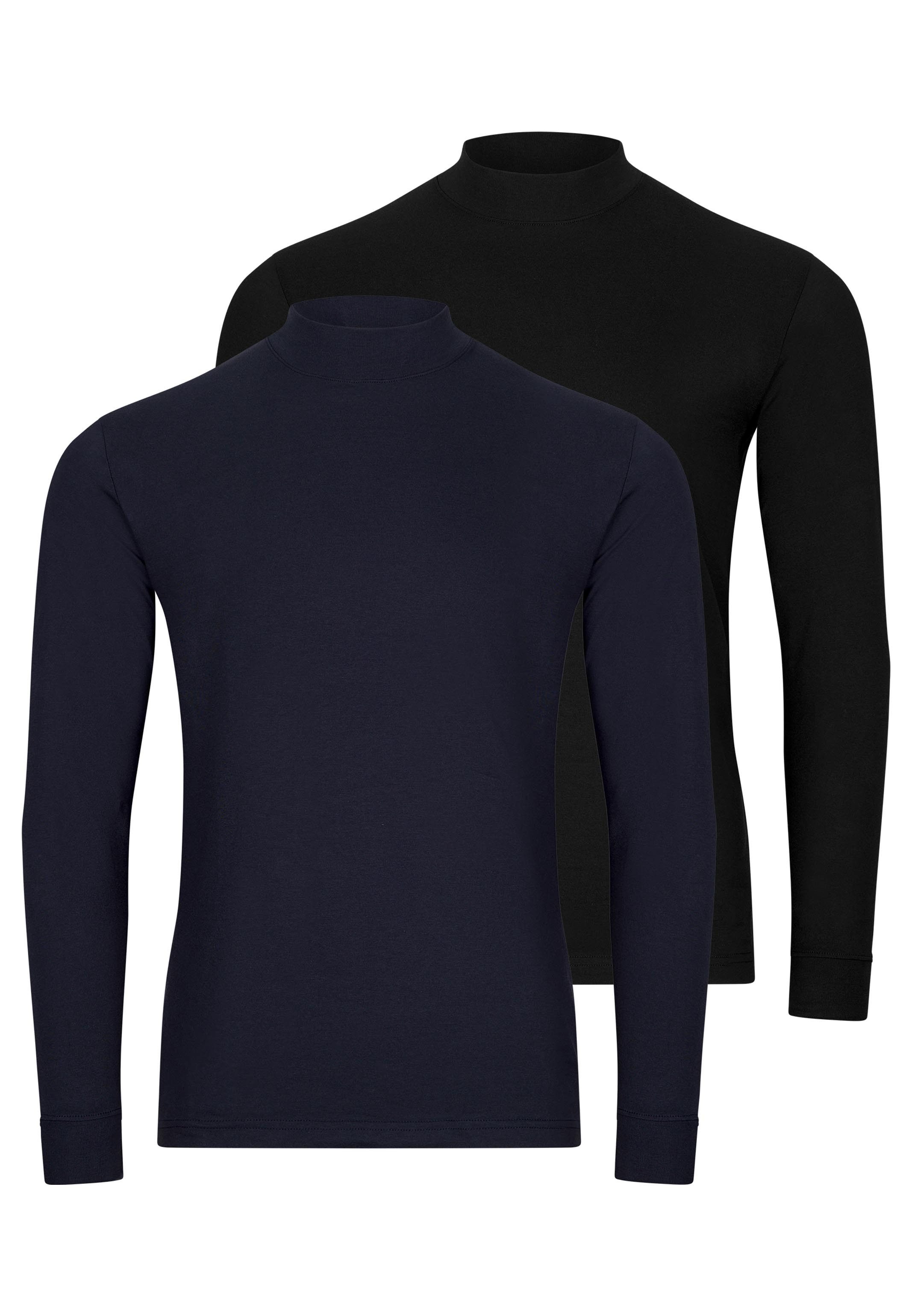 RAGMAN Langarmshirt 2er Pack Basic (Spar-Set, 2-tlg) Langarmshirt - Baumwolle - Atmungsaktiv