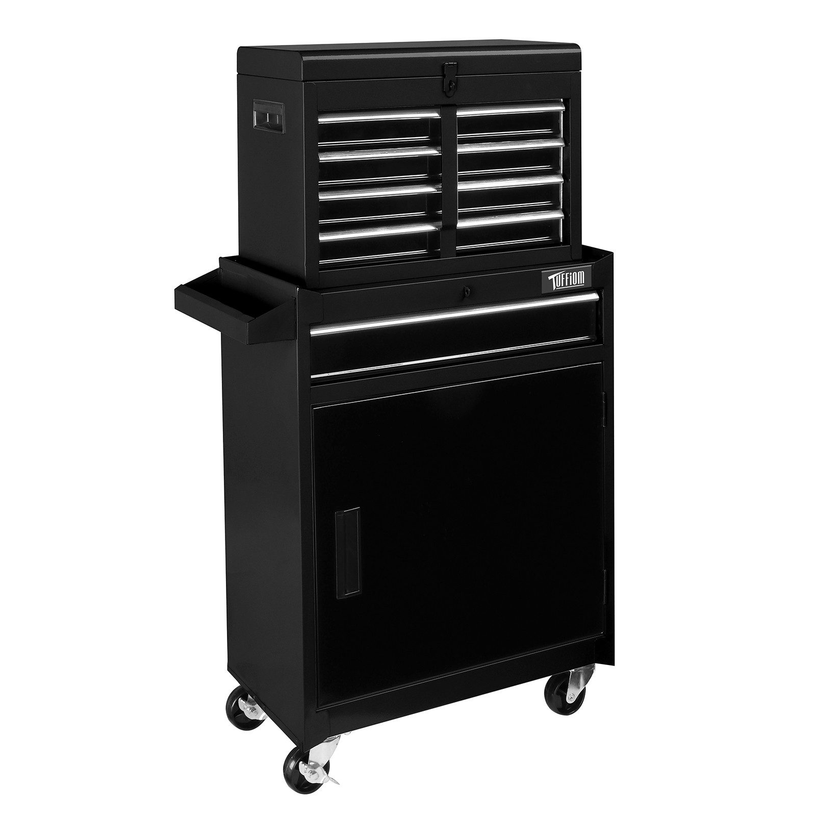 VINGLI Тележка для мастерских 2 in 1 Werkzeugwagen mit 5 Выдвижные ящики, Werkstattschrank, mit 1 verstellbarer Schrank & seitliche Werkzeugablage 58x33.5x70 cm