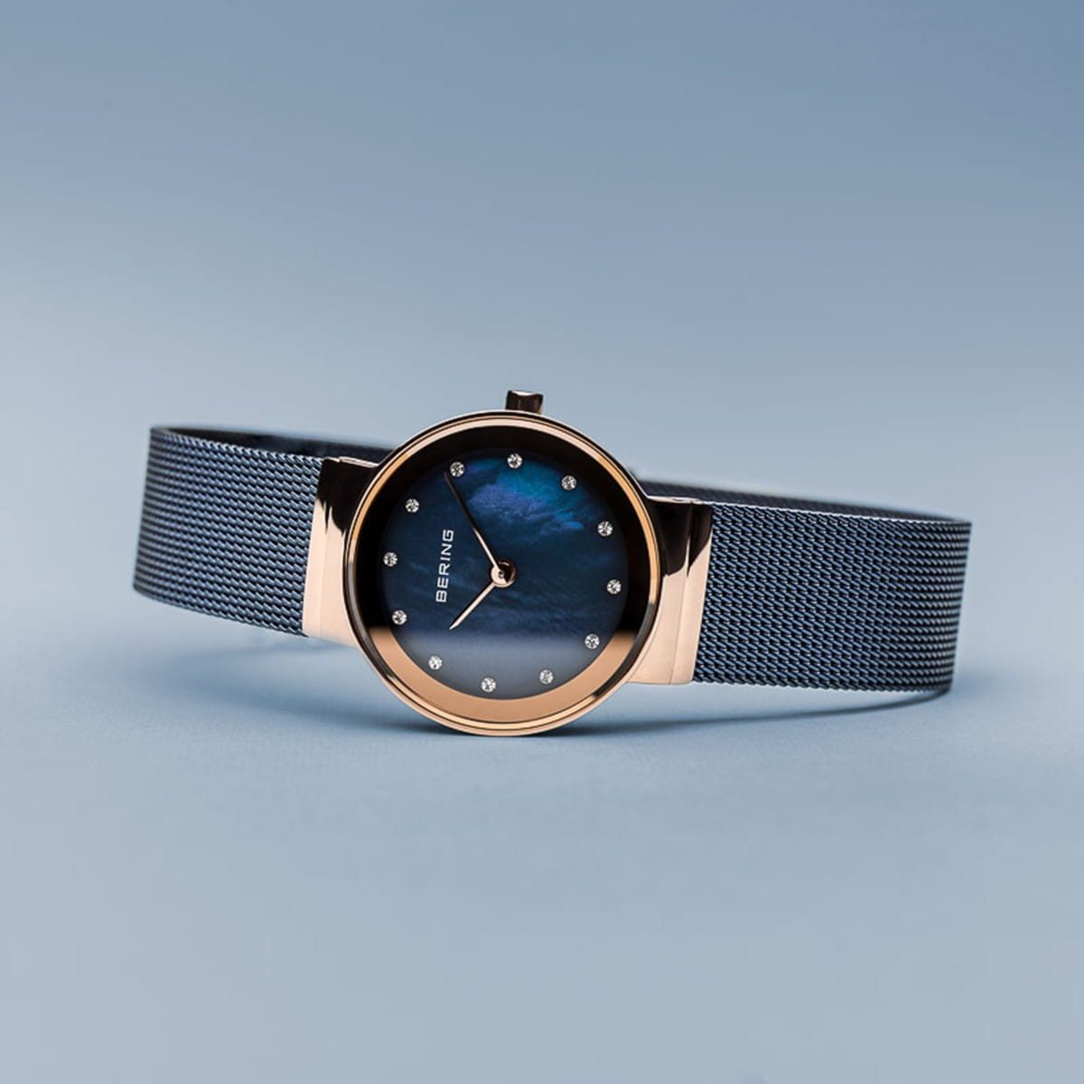 Bering Quarzuhr Armbanduhr für Damen roségold glänzend - Quarz-Uhrwerk